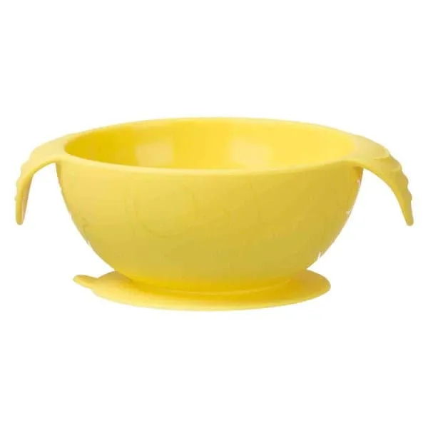 B.Box First Feeding Bowl Suction Set with Spoon- Yellow Grey