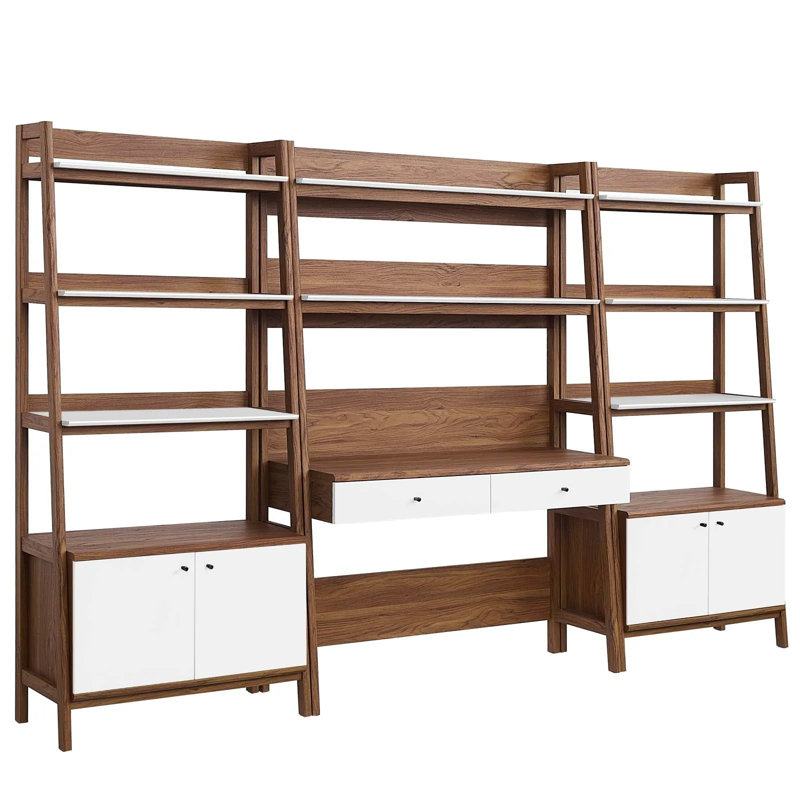 Bixby 3-Piece Wood Office Desk and Bookshelf by Modway