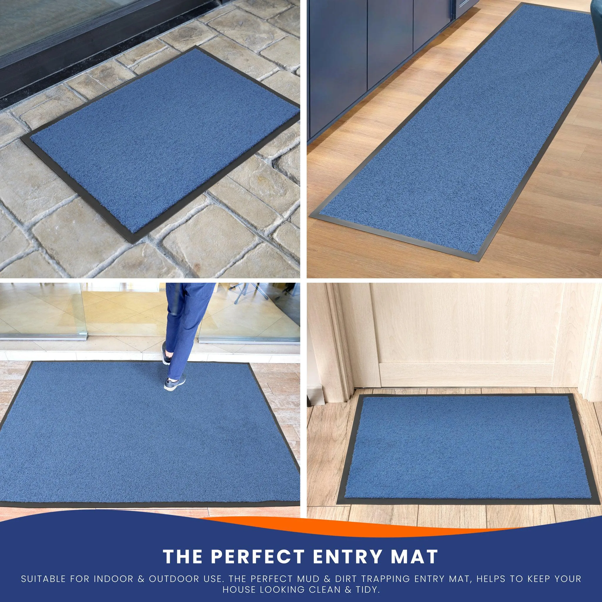 Blue Candy Non-Slip Heavy Duty Barrier Door Mat - Assorted Sizes