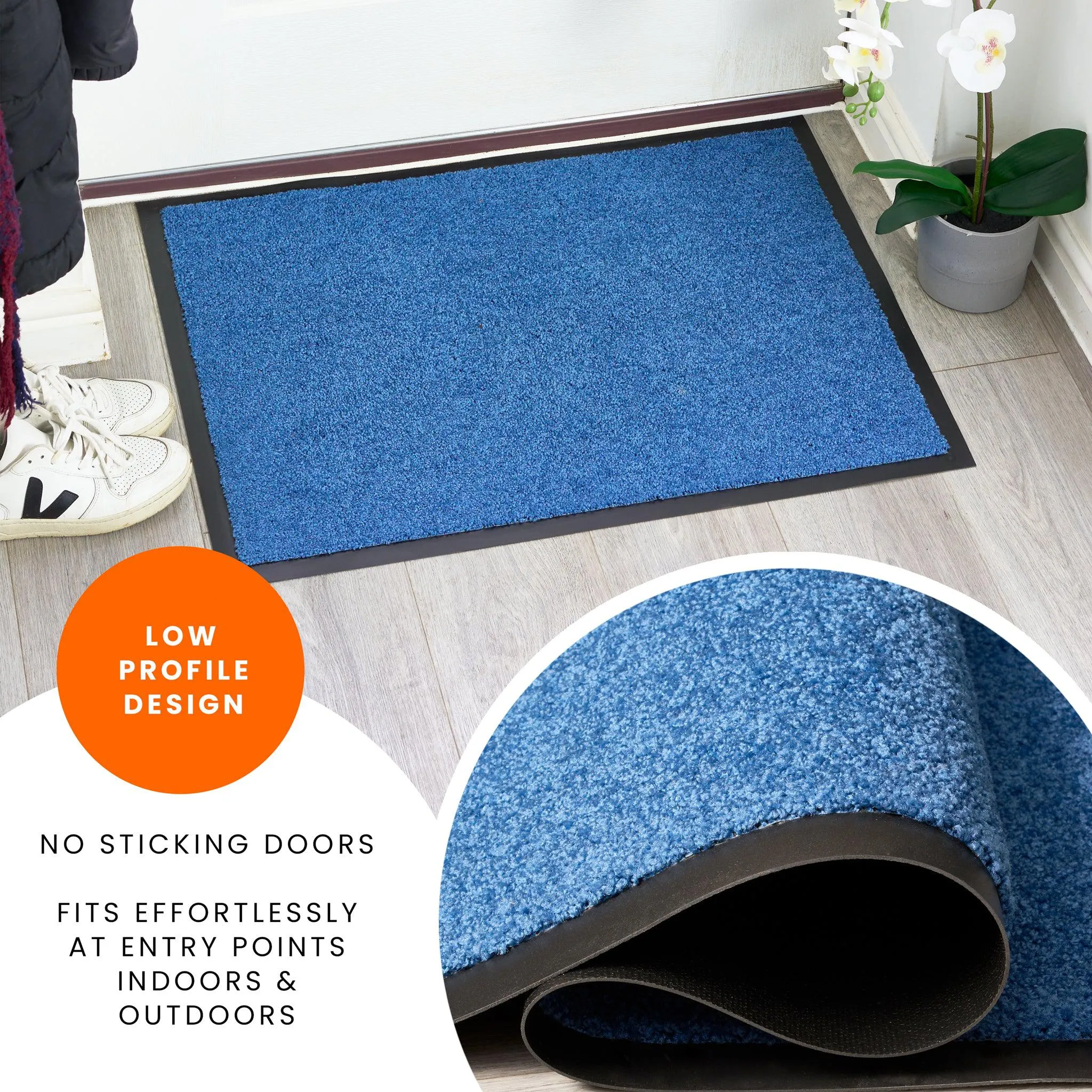 Blue Candy Non-Slip Heavy Duty Barrier Door Mat - Assorted Sizes