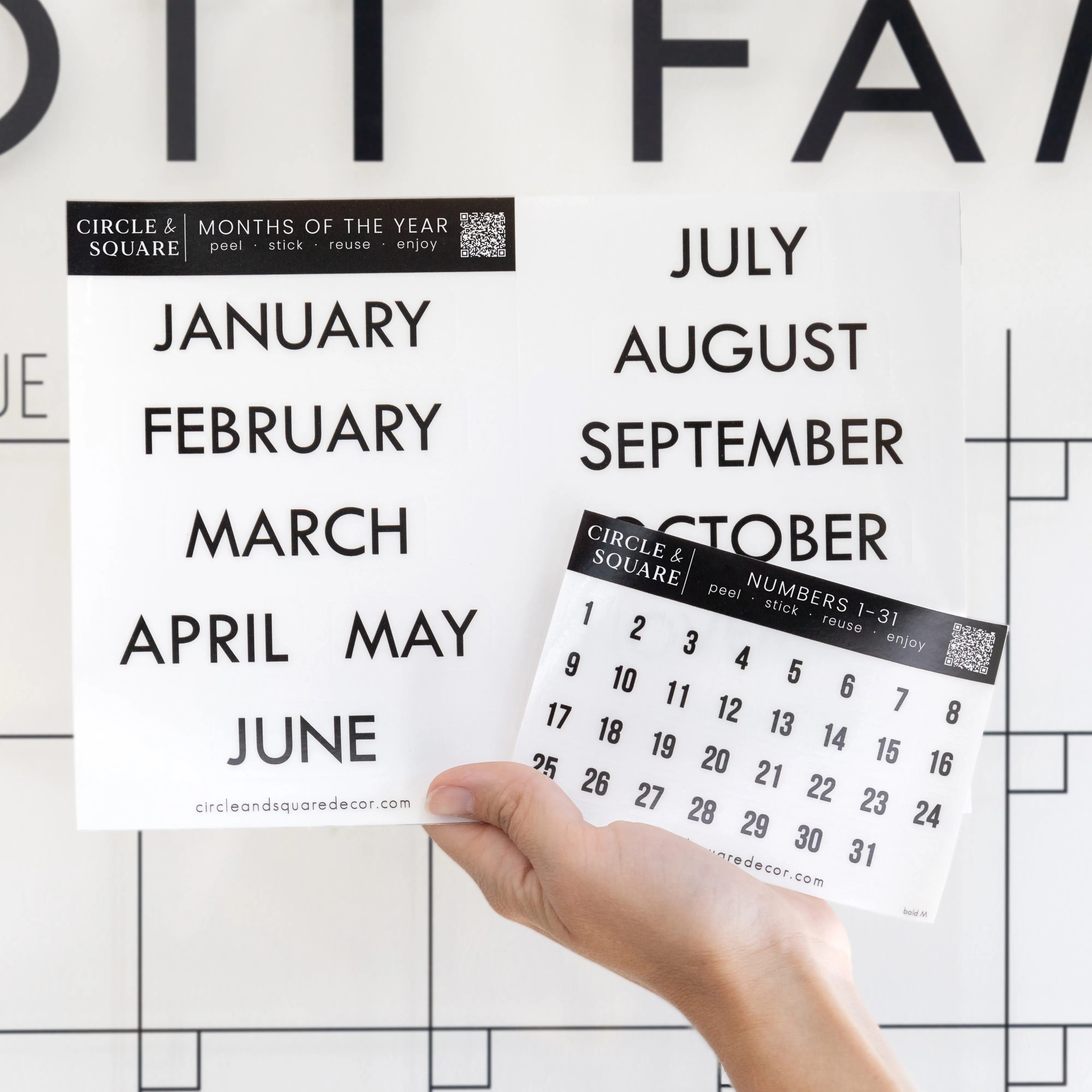 Board Stickies Months & Numbers | Madi Bold Style