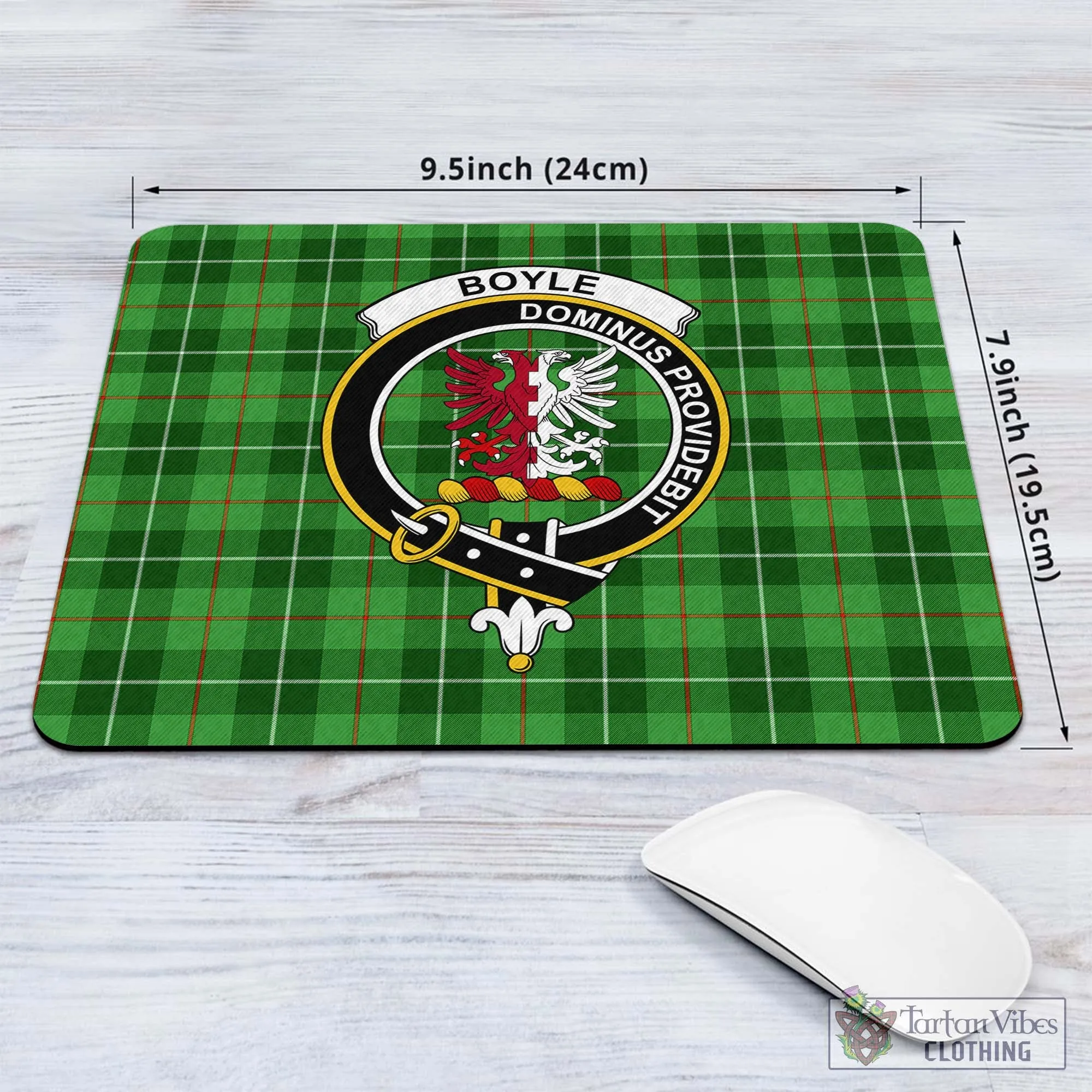 Boyle Tartan Mouse Pad with Family Crest