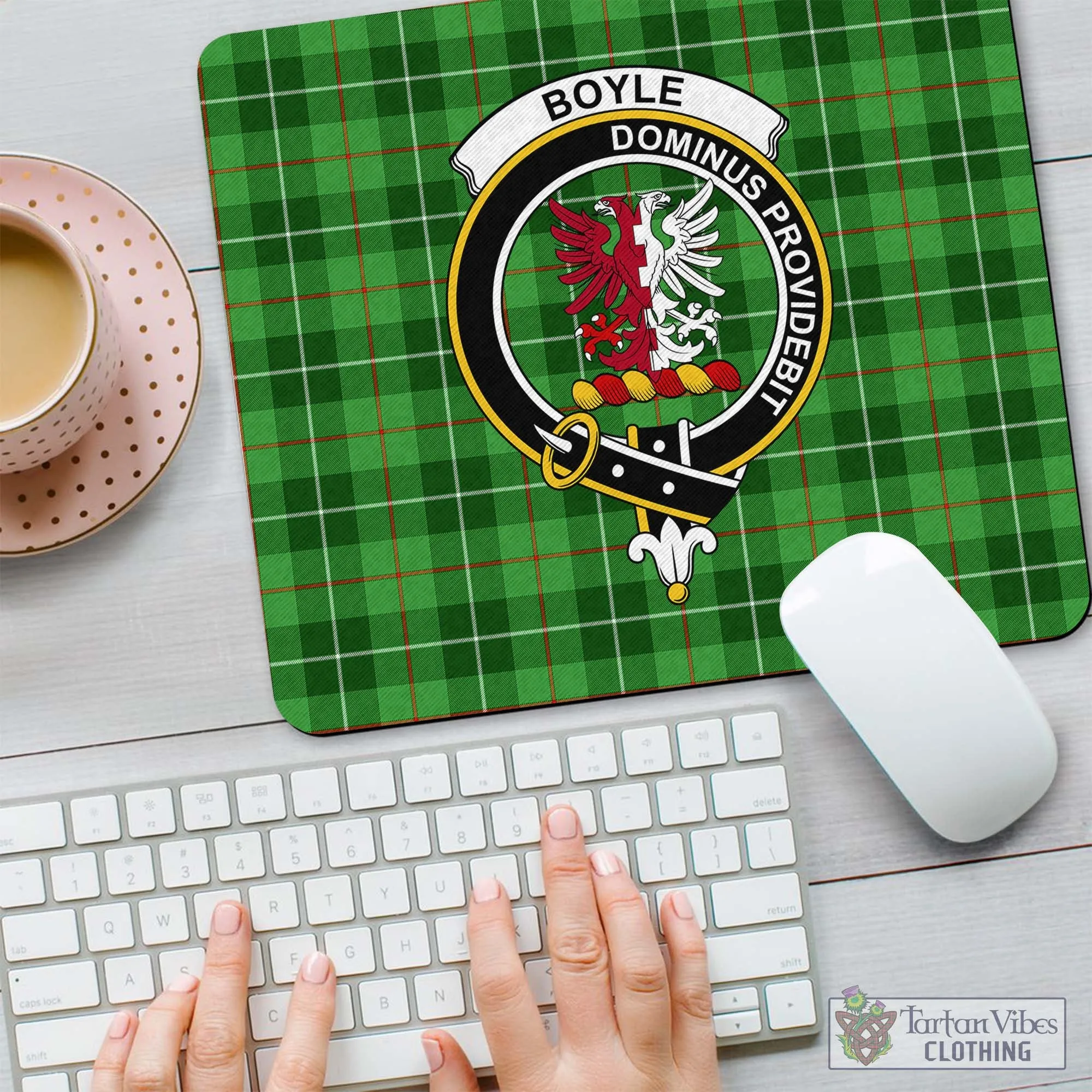 Boyle Tartan Mouse Pad with Family Crest