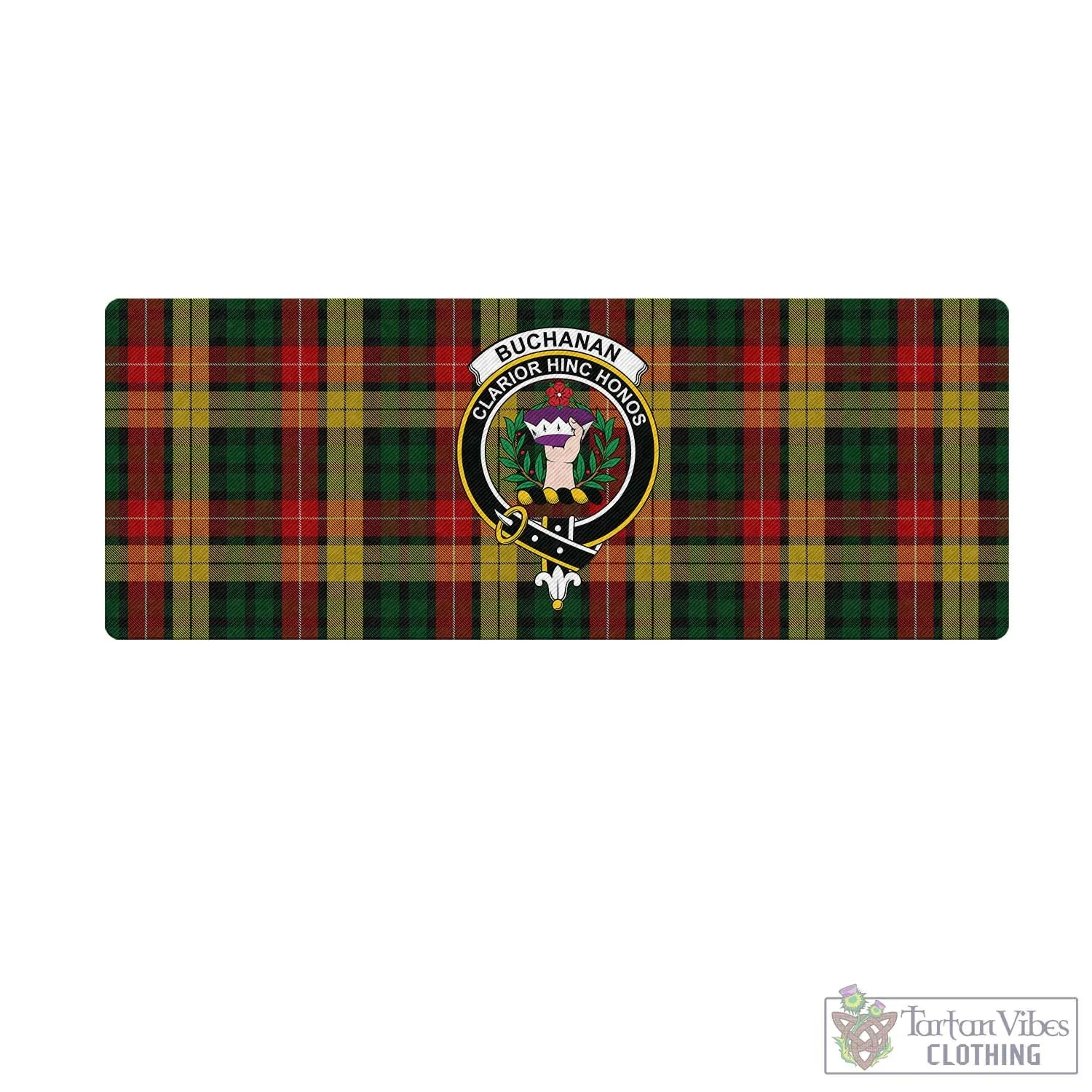 Buchanan Tartan Mouse Pad with Family Crest