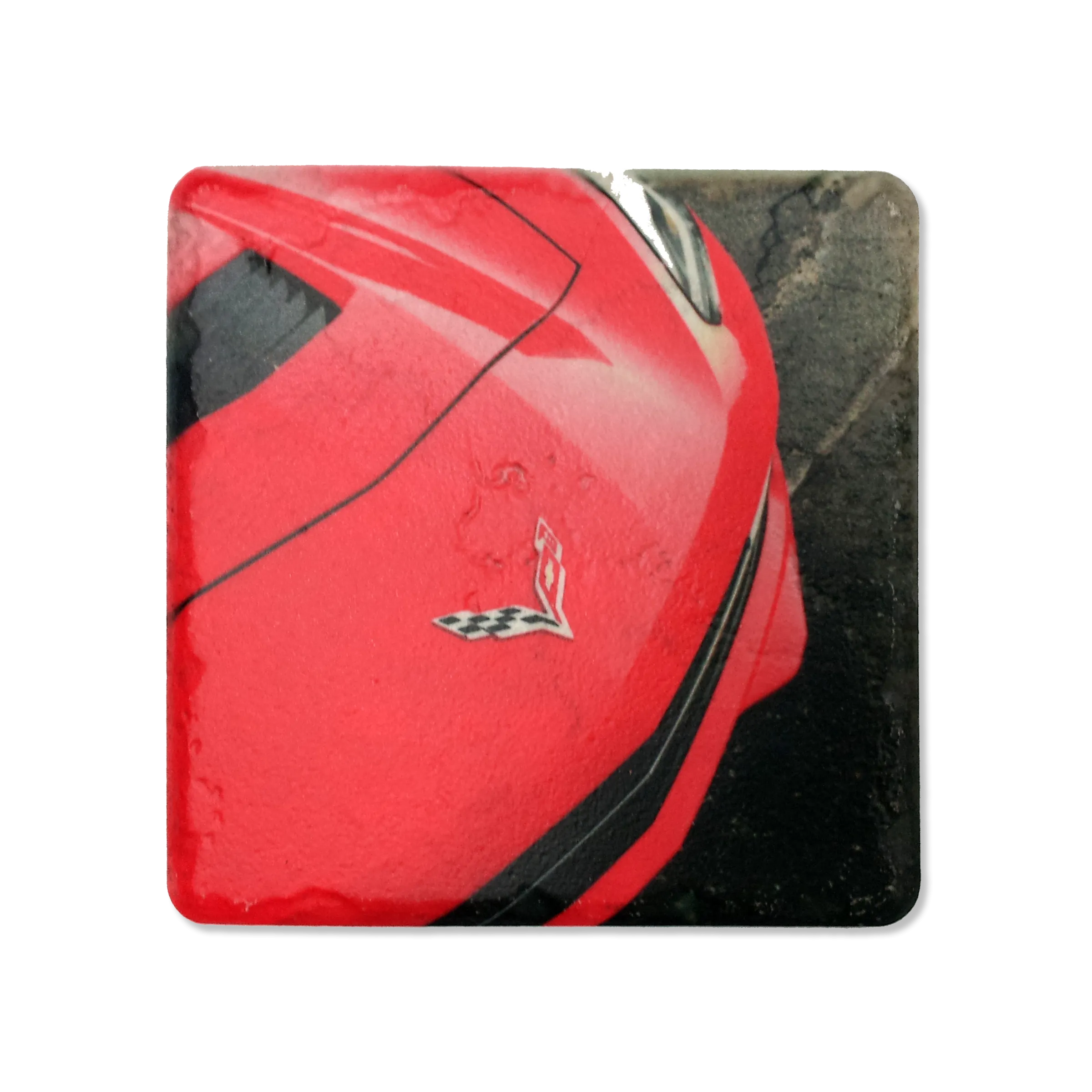 C7 Corvette Red Picture Stone Coaster