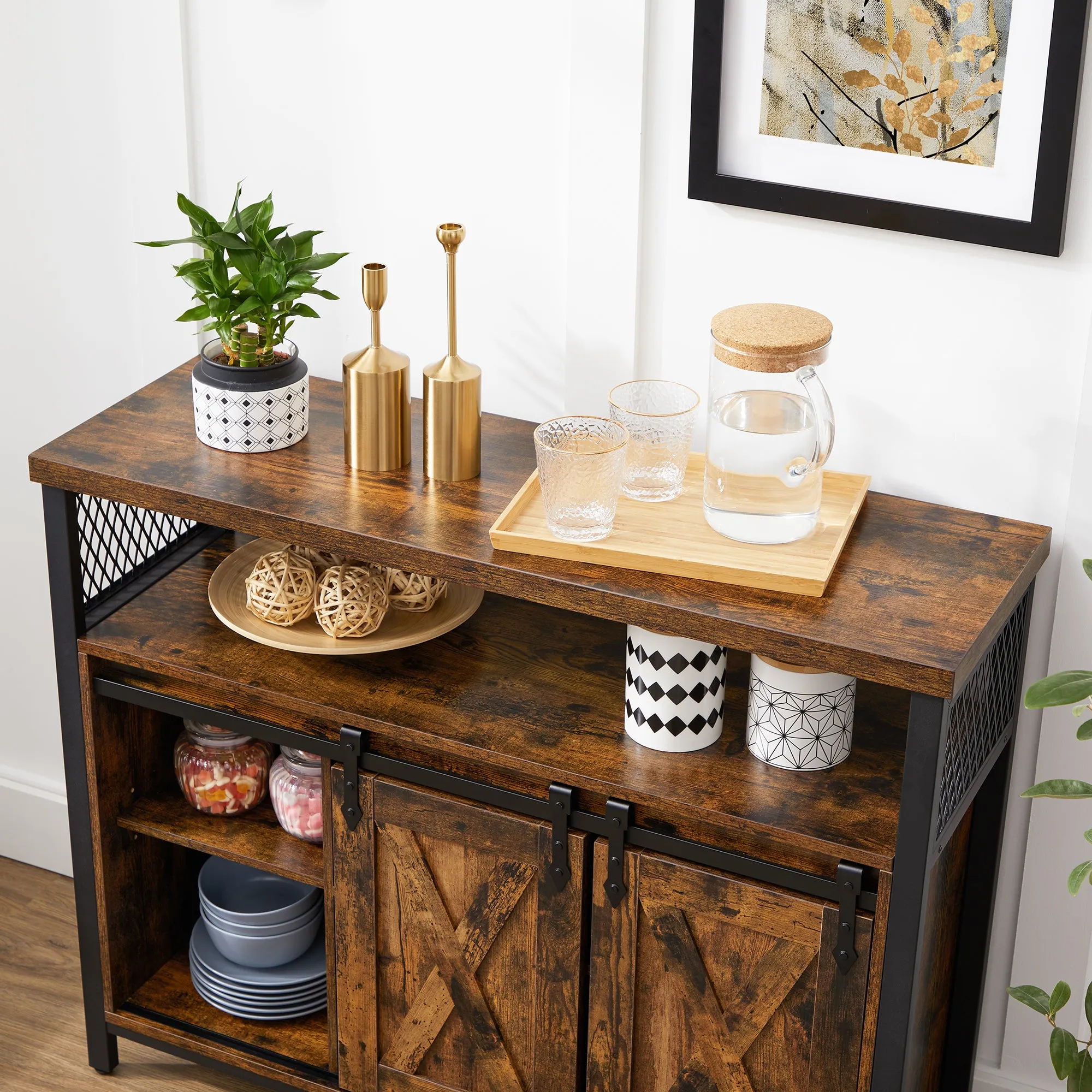 Dining Sideboard with Barn Doors