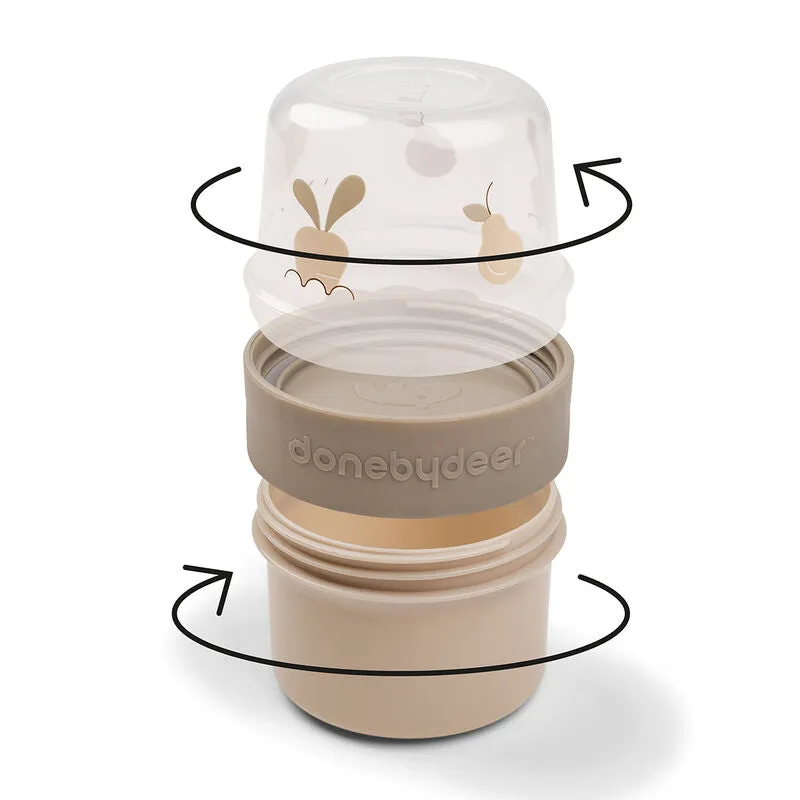 Done By Deer To Go 2-way Snack Container Birdee Sand