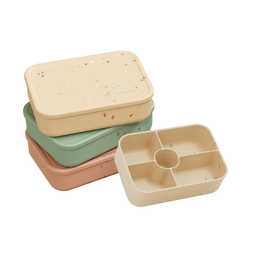 Earthware No-Tox Silicone Bento Lunch Box - 5 Compartments (1.2L)