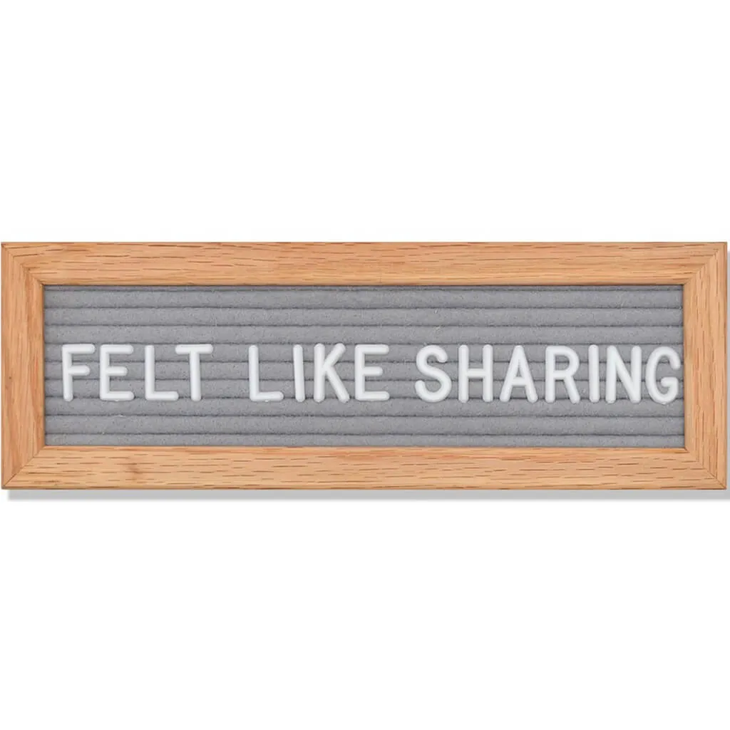 Felt Message Board- Grey 10X3.5