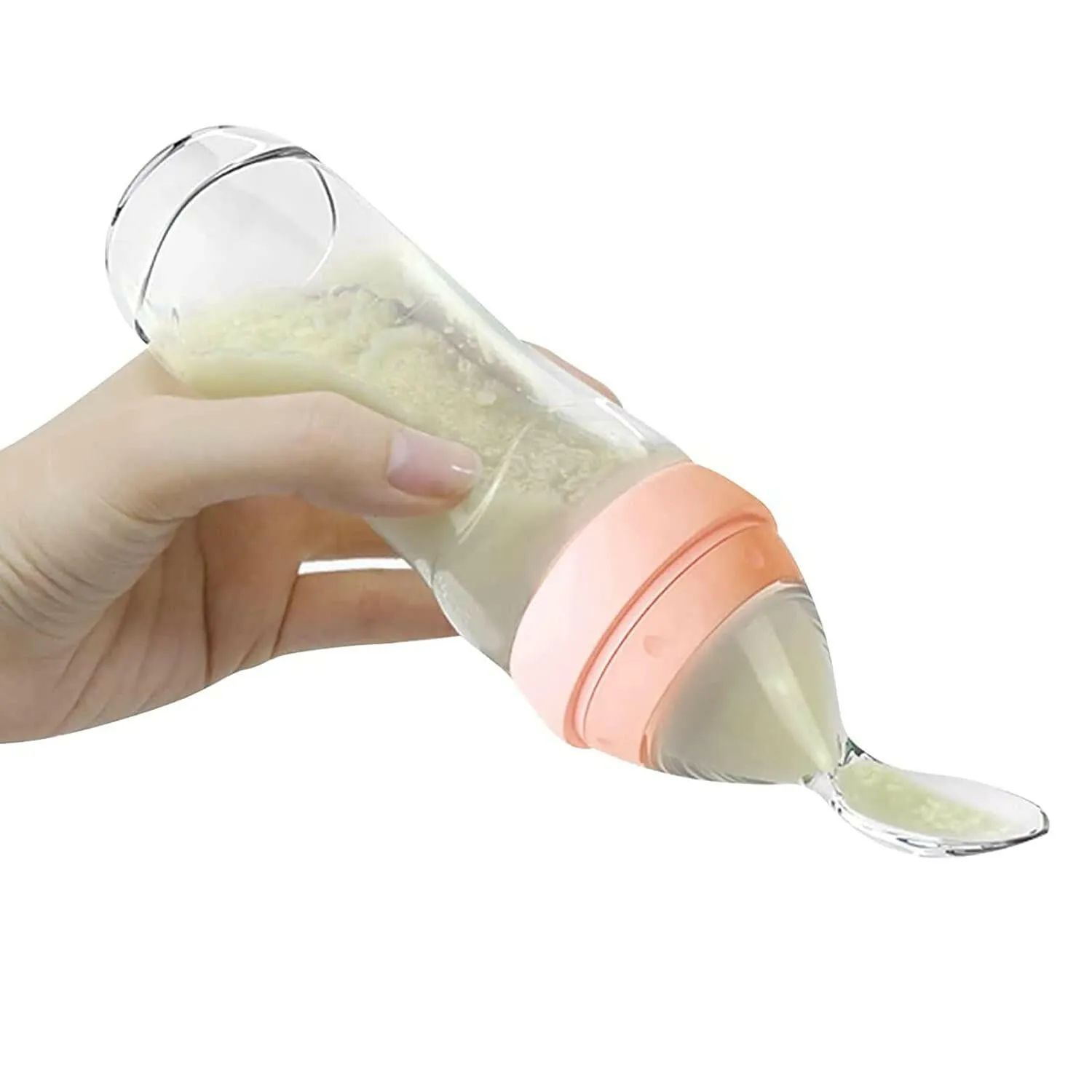 Haakaa Silicone Baby Food Dispensing Spoon - Peach