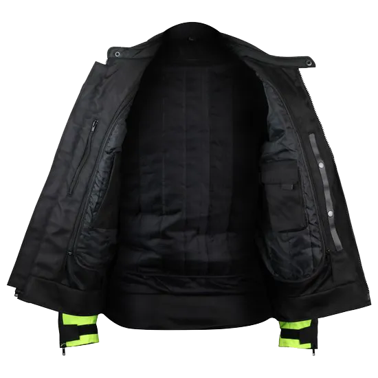 High Visability Mesh/Textile CE Armor Motorcycle Jacket in Neon Green