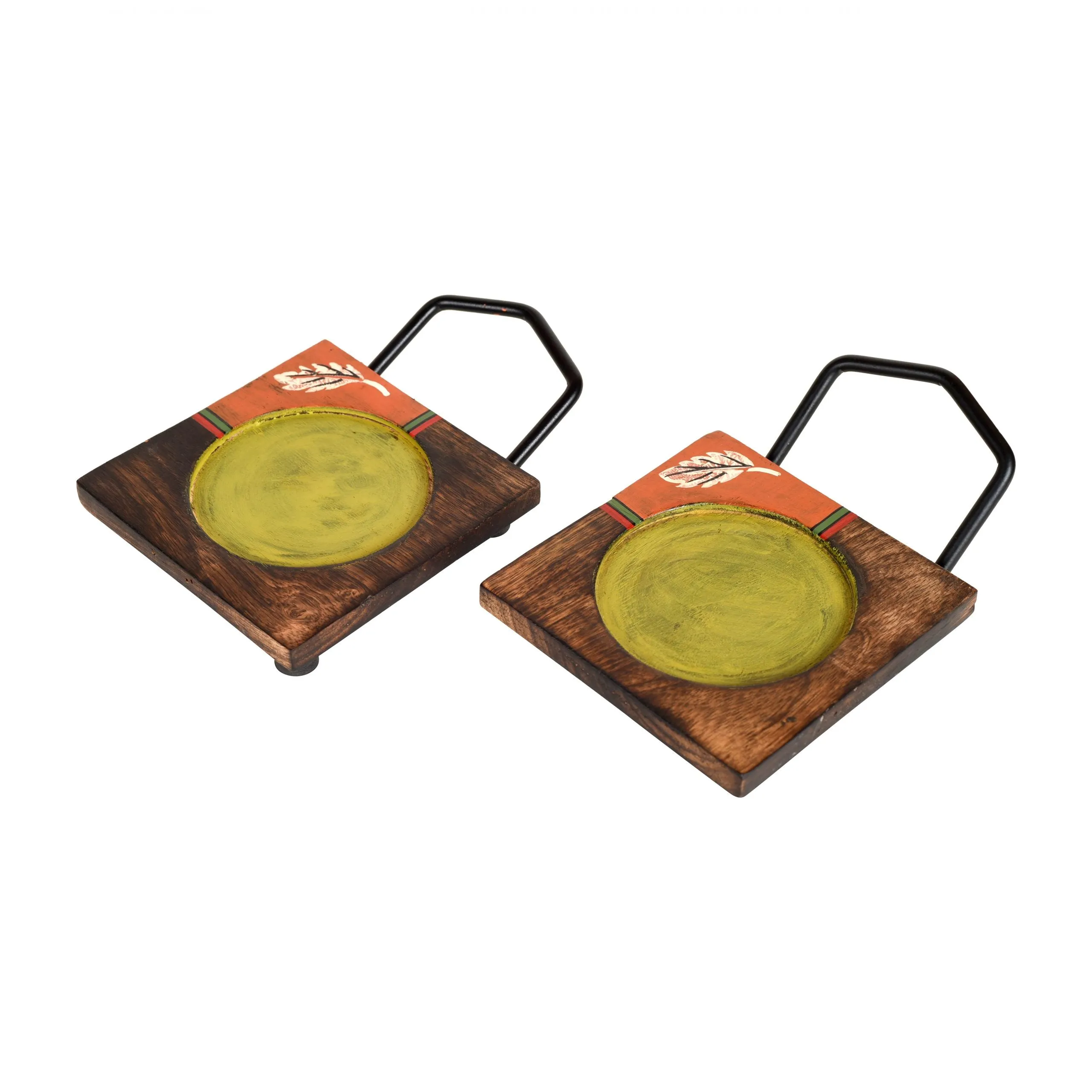 Hook-ed Snack Bowl with Square Tray Two Sets with One Holding Tray (6.5x4x4.5/13.5x4.5 inches)