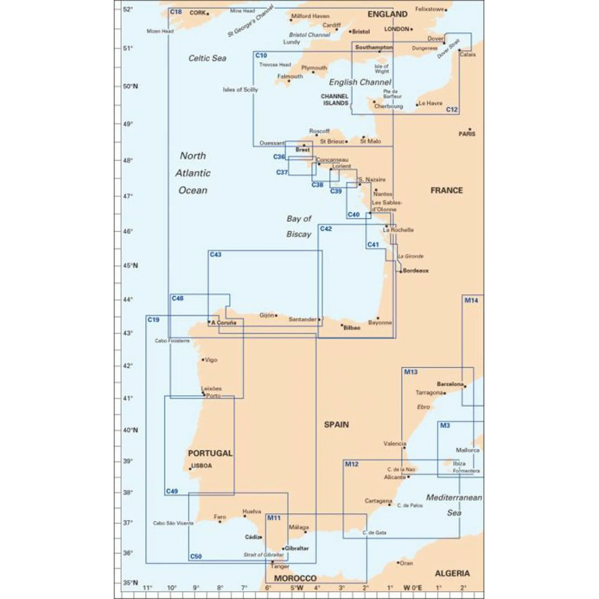 Imray Chart C39 Lorient to Le Croisic Scale 1:80 000 WGS84