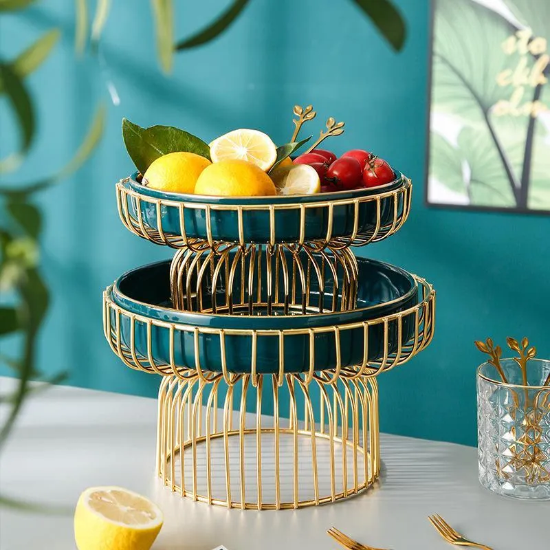 Iron Art Ceramic Fruit Stand