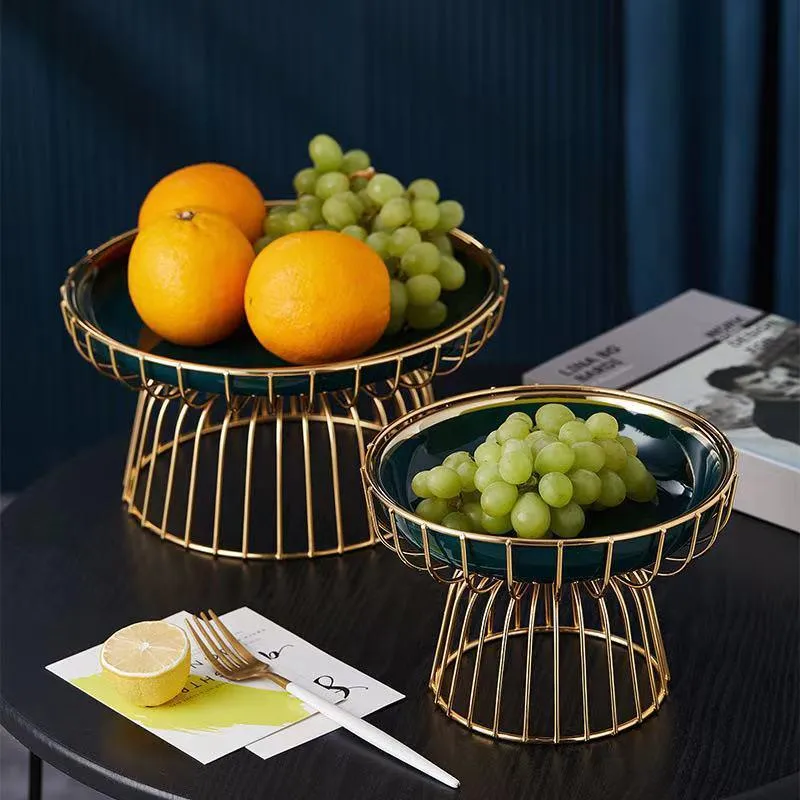 Iron Art Ceramic Fruit Stand