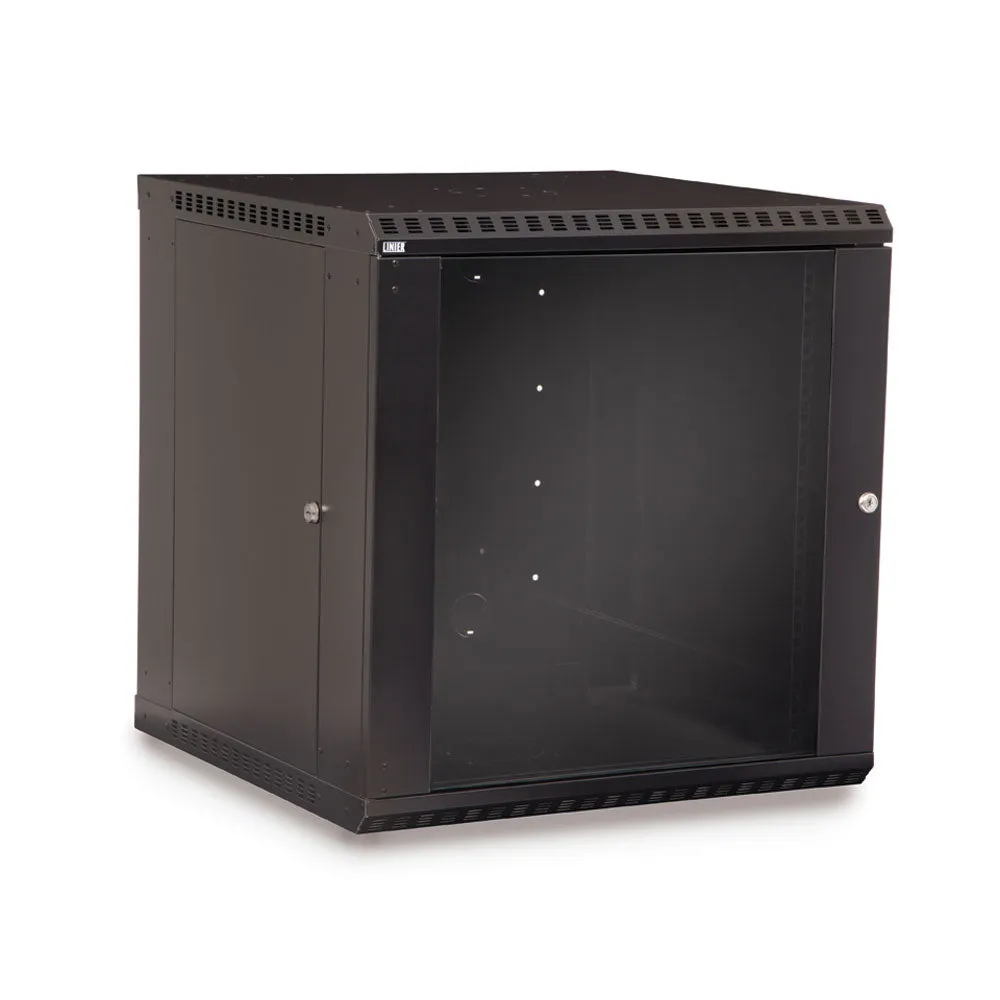 Kendall Howard 12U LINIER® Fixed A/V Wall Mount Cabinet - Glass Door (3140-3-001-12)