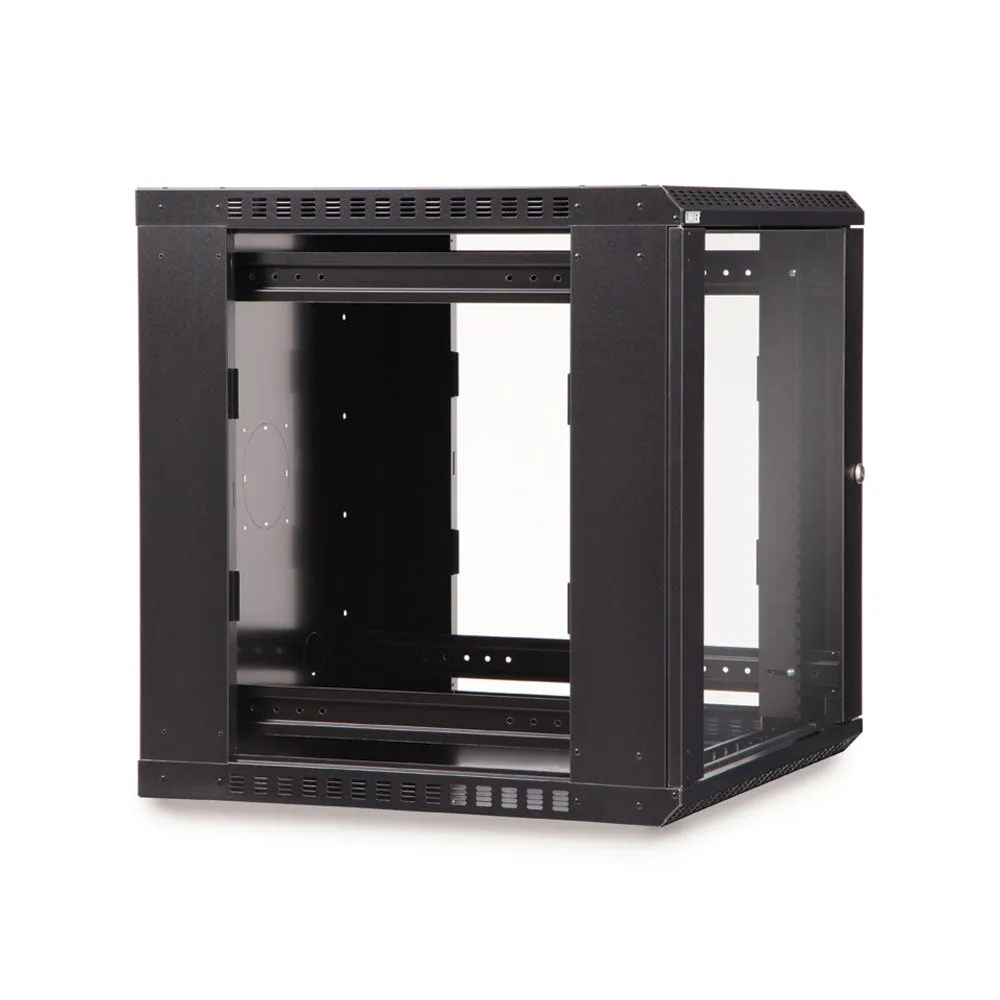 Kendall Howard 12U LINIER® Fixed A/V Wall Mount Cabinet - Glass Door (3140-3-001-12)