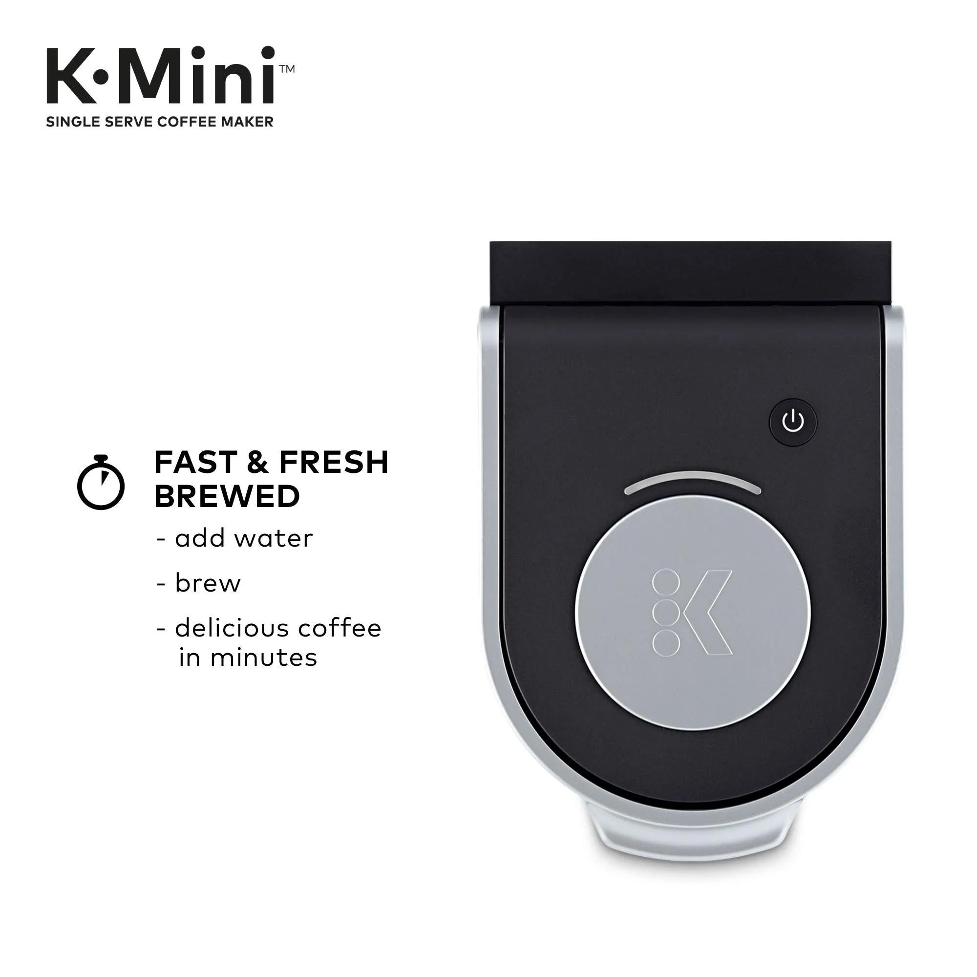 Keurig K-Mini Plus Single Serve K-Cup Pod Coffee Maker, with 6 to 12oz Brew Size, Stores up to 9 K-Cup Pods, Travel Mug Friendly, Matte Black