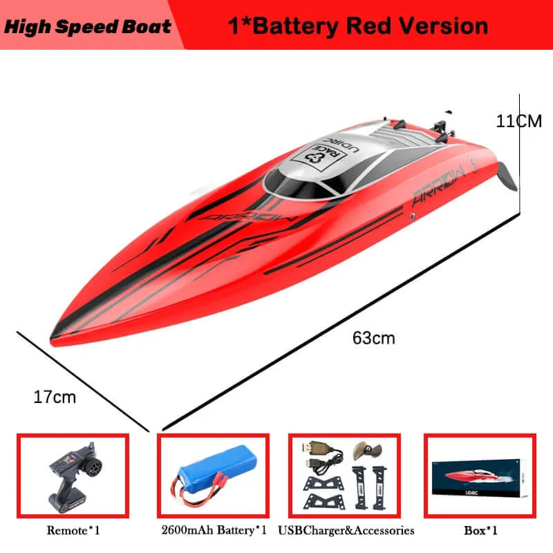 Kidstoylover 50Km/H RC Speedboat: 2.4GHz Waterproof Brushless Boat Toy for Kids