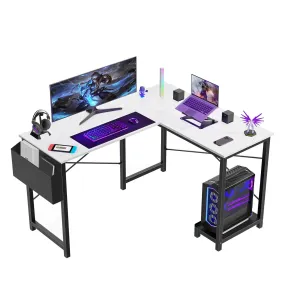 L Shaped Gaming Desk, Corner Desks with CPU Stand Side Bag for Home Office Dorm Sturdy