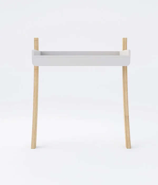 Leaning Desk Full Drawer - White