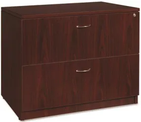 Lorell Essentials Lateral File Anti-Tip 2 Drawers Mahogany 35X22X29-1/2 Inch