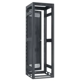 Lowell Mfg Equipment Rack-Gangable-40U, 36in Deep, 2pr Rails, Rear Door