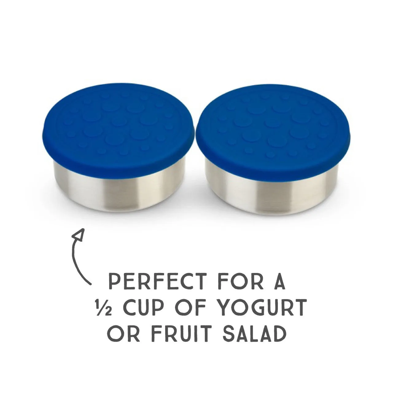 Lunchbots 4.5oz Large Stainless Steel Dip Containers with Silicone Lids - set of 2 - Assorted Colours