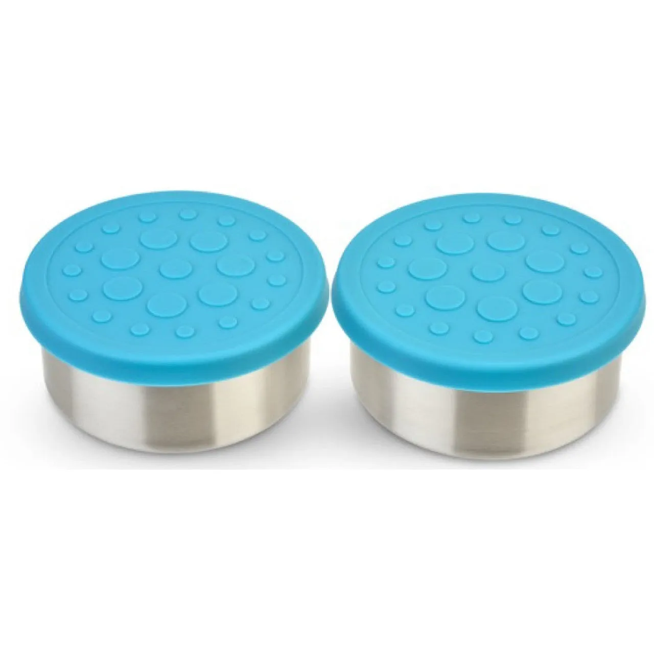 Lunchbots 4.5oz Large Stainless Steel Dip Containers with Silicone Lids - set of 2 - Assorted Colours