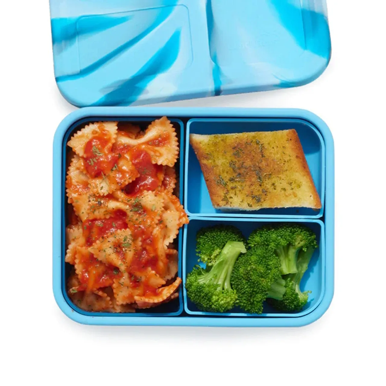 Lunchbots Large 3 Compartment Platinum Silicone Build Your Own Bento Box - Multiple Colours Available