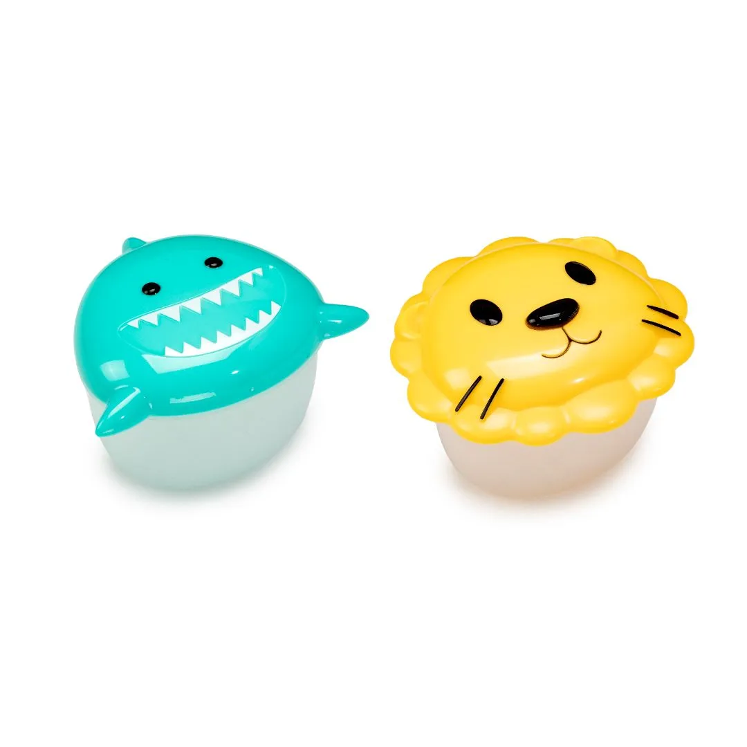 Melii Shark & Lion Snack Containers for Kids - Adorable Airtight, Leakproof Kids Food Storage Set for On-the-Go Joyful Snacking - BPA-Free, Easy to Clean