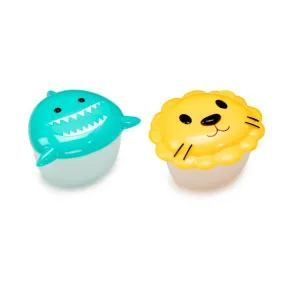 Melii Shark & Lion Snack Containers for Kids - Adorable Airtight, Leakproof Kids Food Storage Set for On-the-Go Joyful Snacking - BPA-Free, Easy to Clean