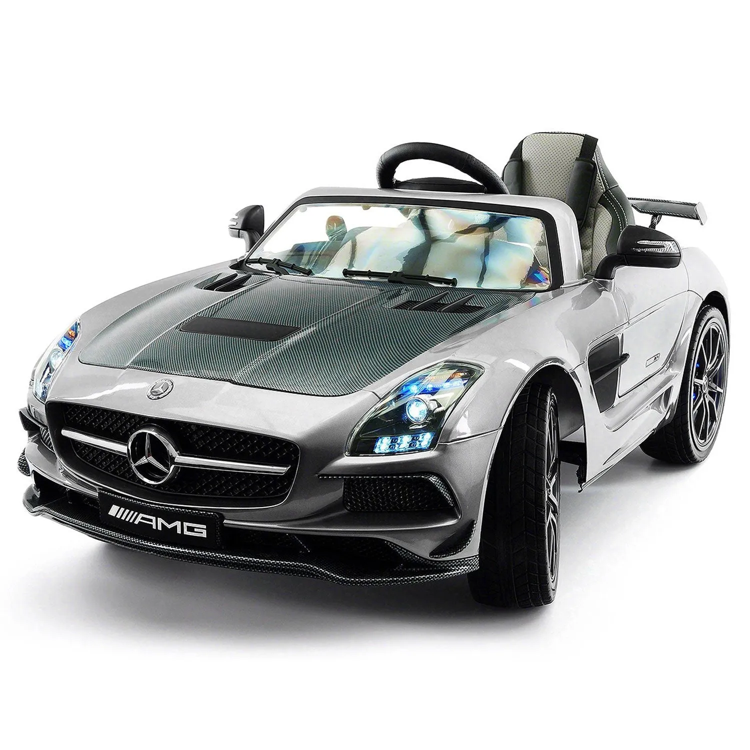 Mercedes Sls Amg Final Edition 12v Kids Ride-on Car With Parental Remote | Gray Metallic