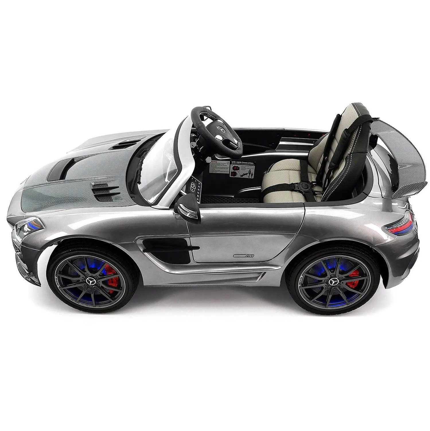 Mercedes Sls Amg Final Edition 12v Kids Ride-on Car With Parental Remote | Gray Metallic