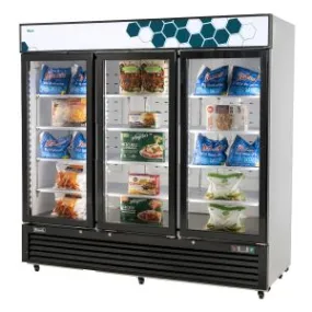 Migali (C-72RM-HC) 82" Wide Refrigerator Merchandiser with Three Hinged Glass Doors