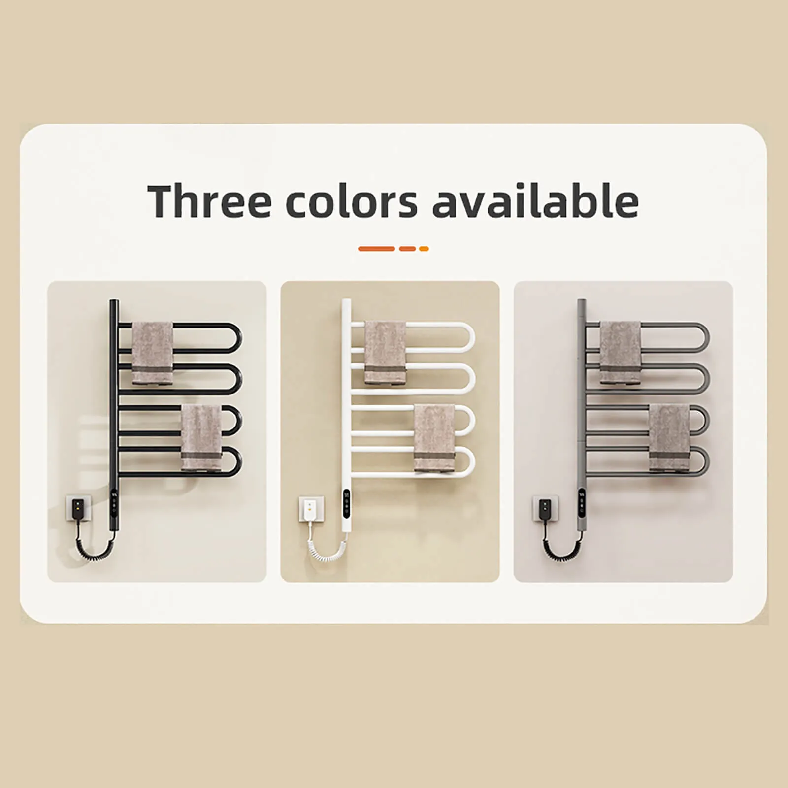 Modern Matte Black Wall Mounted Bathroom Towel Warmer