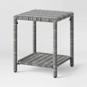 Monroe Wicker Patio Side Table - Gray - Threshold