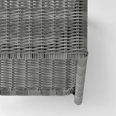 Monroe Wicker Patio Side Table - Gray - Threshold