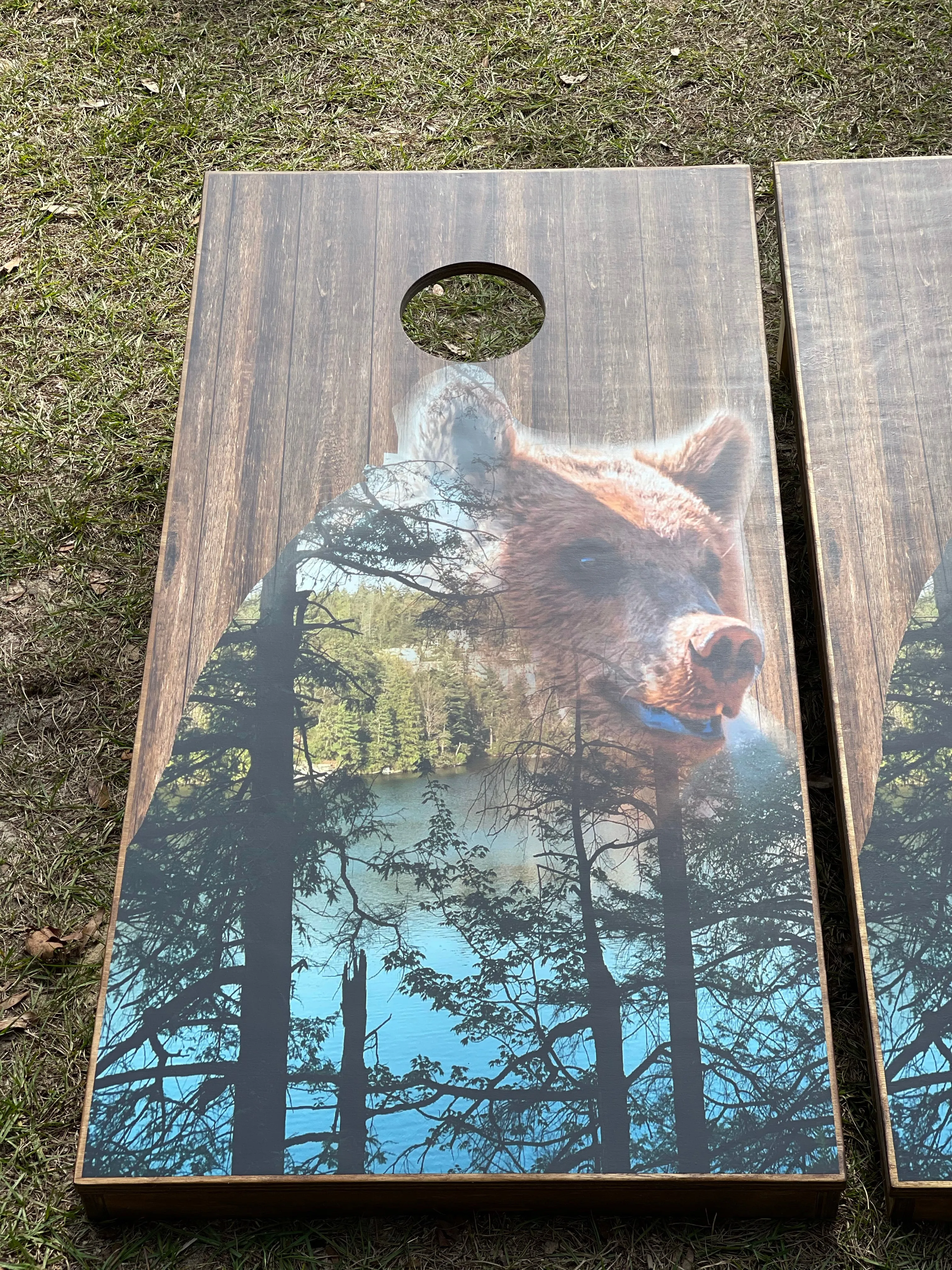 Mountain Bear Cornhole Set With Bean Bags