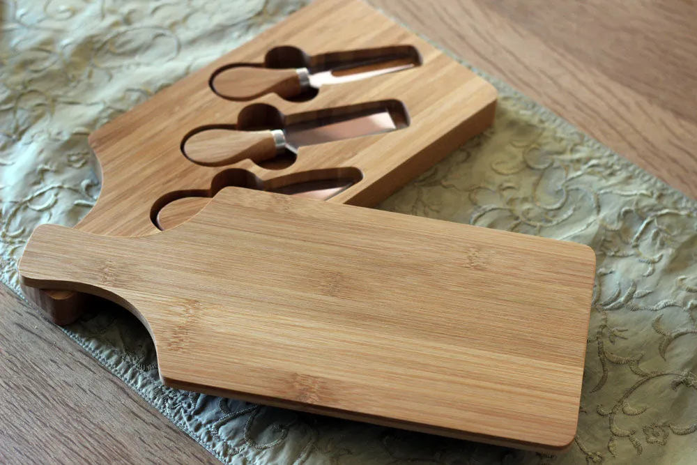 Personalised Cheeseboard with Knife Set with name and year engraved