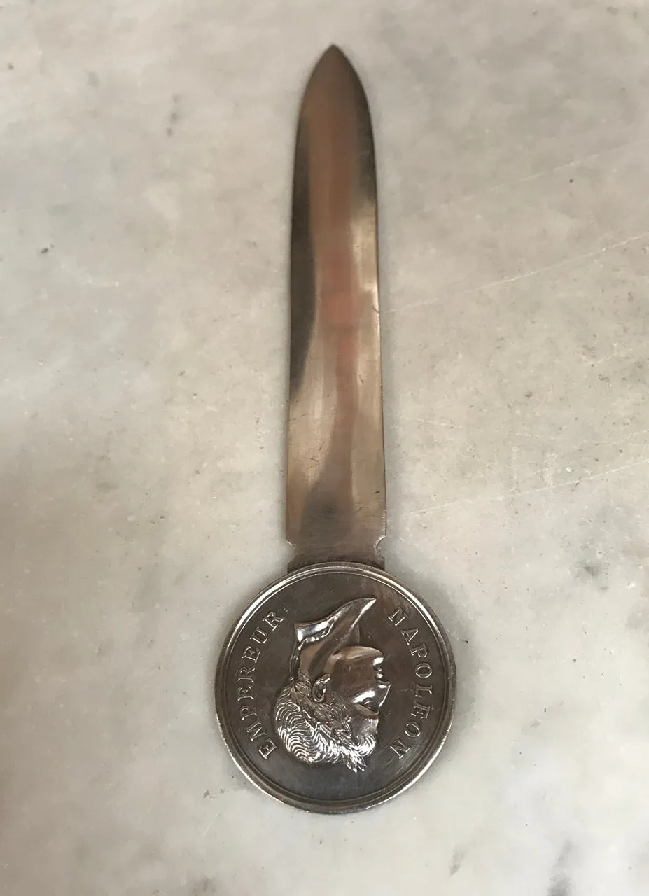 Rare Christofle Silvered NAPOLEON EMPEREUR Letter Opener 1970s France