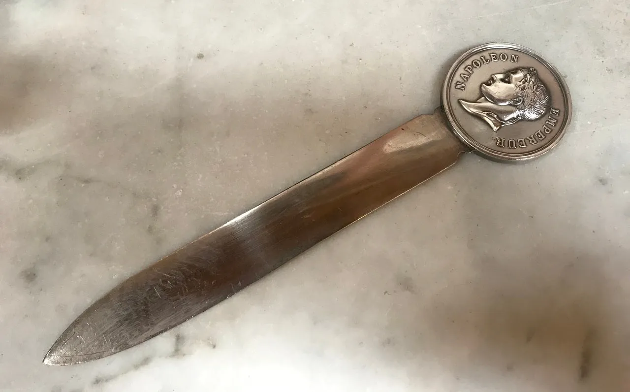 Rare Christofle Silvered NAPOLEON EMPEREUR Letter Opener 1970s France