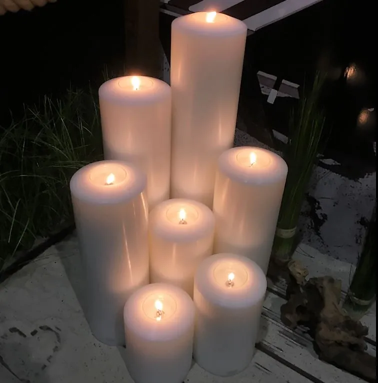 Real Flame Faux Pillar Candle