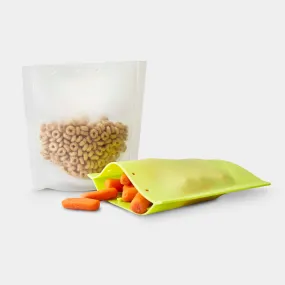 Reusable Silicone Snack and Storage Bags, 2pk