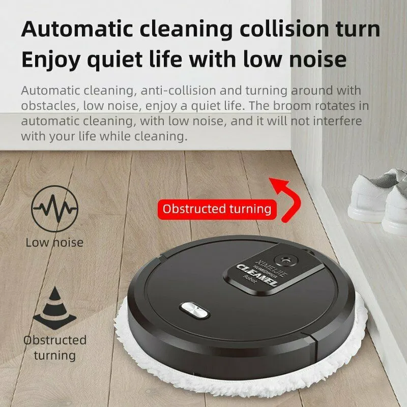 Robot Vacuum Cleaner 3 in 1 Intelligent Sweeping Rechargeable Mopping