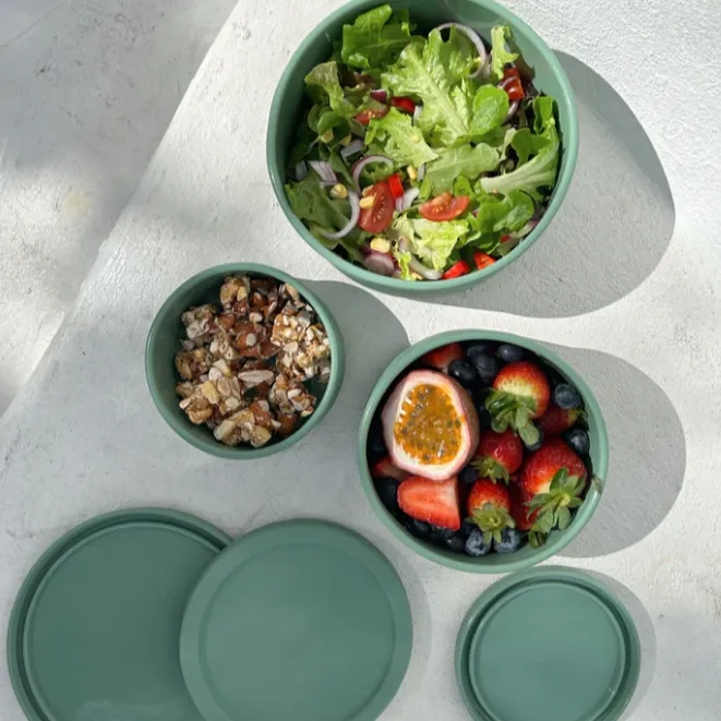 Round Silicone Container - MEDIUM - Sage