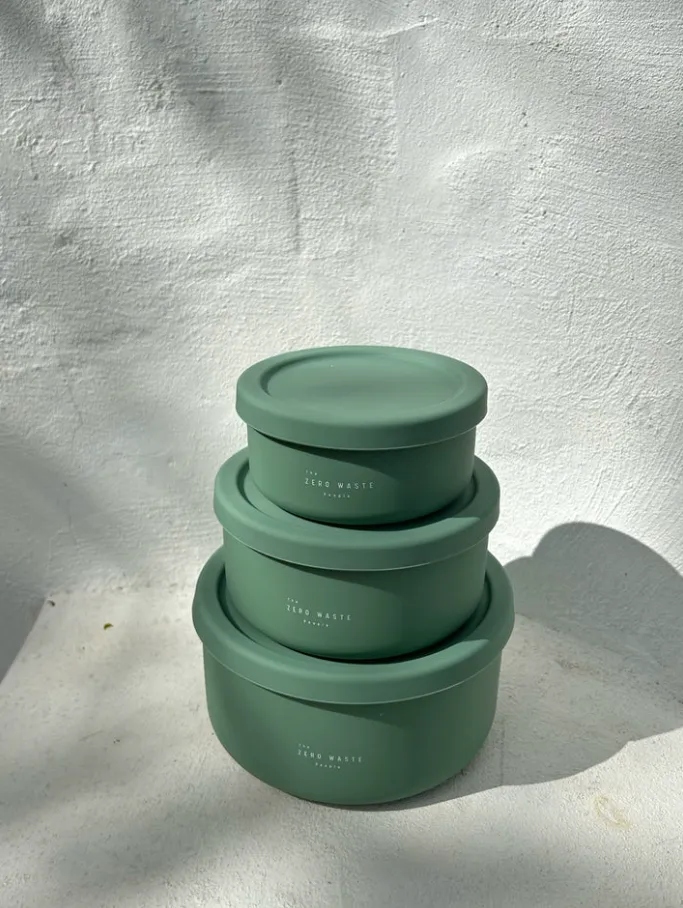 Round Silicone Container - MEDIUM - Sage