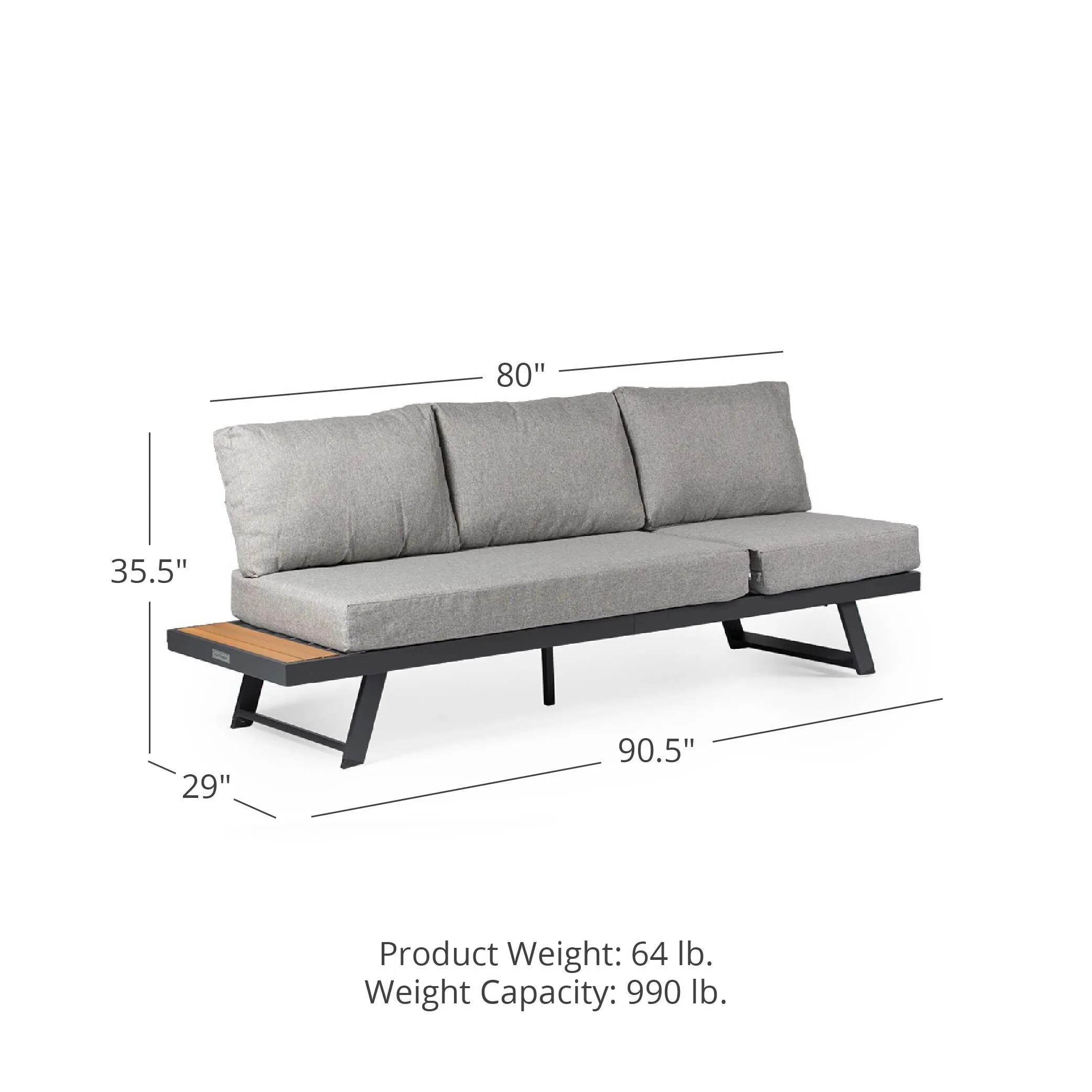 Scratch and Dent - Caspian Sun Sofa with Cushions and Side Table - FINAL SALE