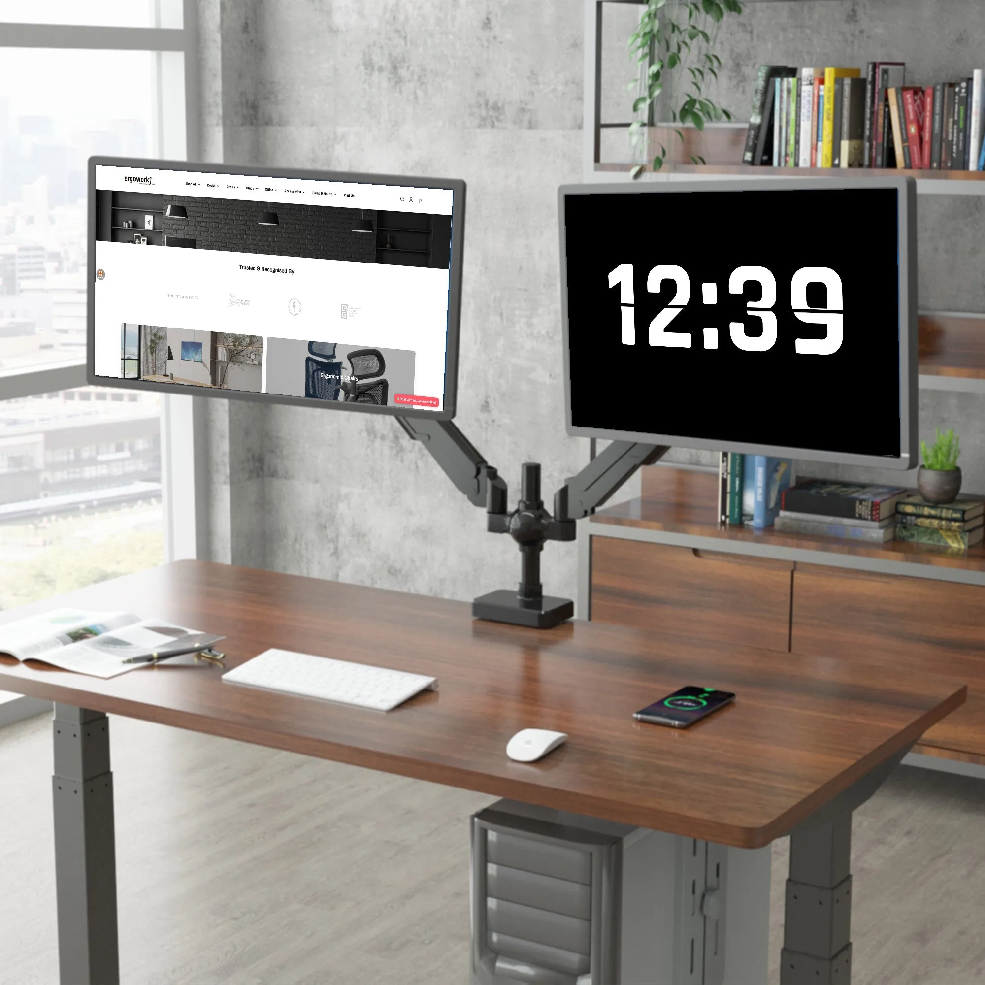 Sleek Desk Mount Dual Monitor Arm