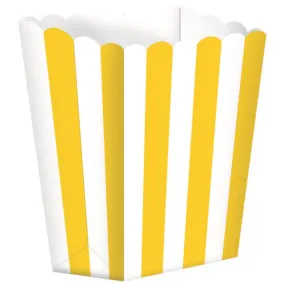 Sunshine Yellow Popcorn Favor Boxes Small 5pk Stripe